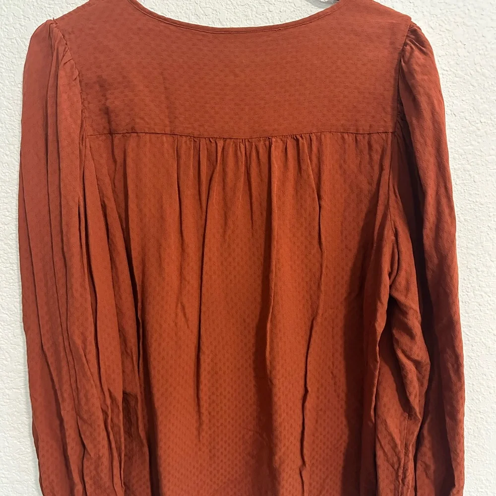 Universal Thread Terracotta Blouse L Terracotta Cottagecore Peasant Boho Prairie - Picture 4 of 4
